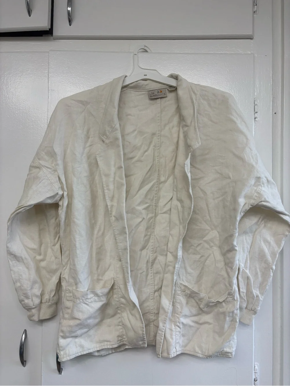 Liz Claiborne Cream Open-Front Blazer Jacket